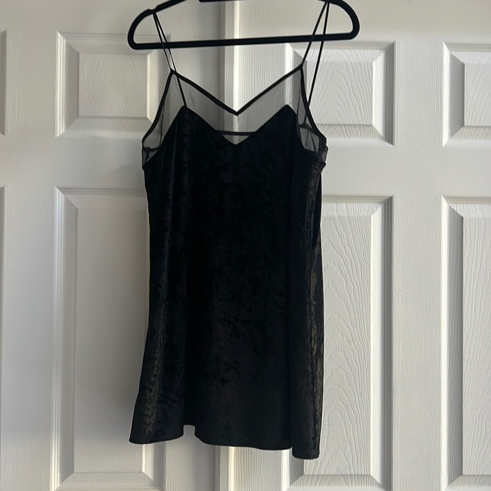 Lulus velvet and sheer baby doll dress - Picture 4 of 8